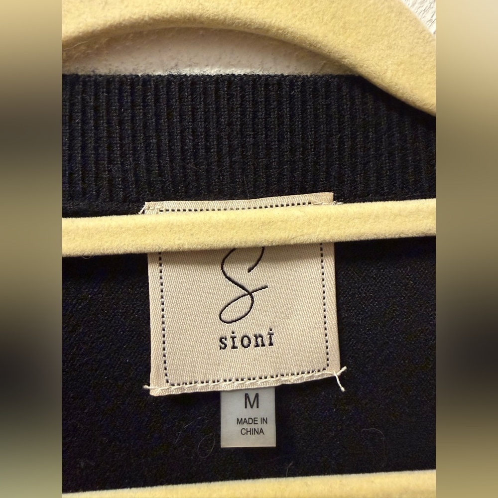 Sioni Leopard Print Dolman Sweater Top M Black Brown Animal Print Knit Blouse - Picture 5 of 6